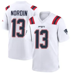 Men's Quinn Nordin New England Patriots No.13 Game Jersey - White