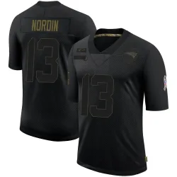 Men's Quinn Nordin New England Patriots No.13 Limited 2020 Salute To Service Jersey - Black