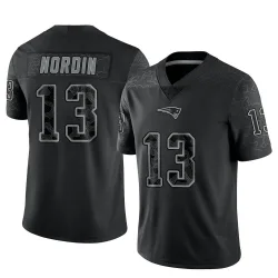 Men's Quinn Nordin New England Patriots No.13 Limited Reflective Jersey - Black