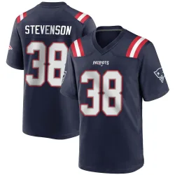 Men's Rhamondre Stevenson New England Patriots No.38 Game Team Color Jersey - Navy Blue