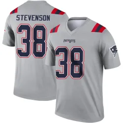 Men's Rhamondre Stevenson New England Patriots No.38 Legend Inverted Jersey - Gray