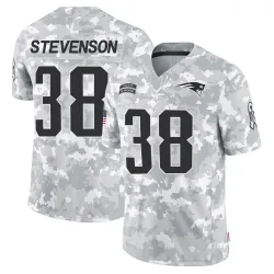 Men's Rhamondre Stevenson New England Patriots No.38 Limited 2024 Salute to Service Jersey - Arctic Camo