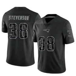 Men's Rhamondre Stevenson New England Patriots No.38 Limited Reflective Jersey - Black
