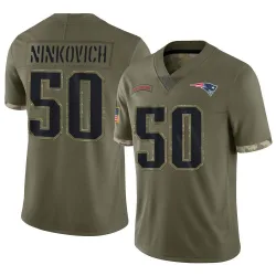 Men's Rob Ninkovich New England Patriots No.50 Limited 2022 Salute To Service Jersey - Olive