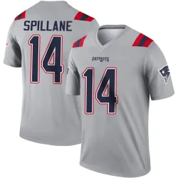 Men's Robert Spillane New England Patriots No.14 Legend Inverted Jersey - Gray