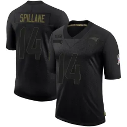 Men's Robert Spillane New England Patriots No.14 Limited 2020 Salute To Service Jersey - Black