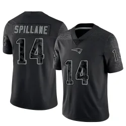Men's Robert Spillane New England Patriots No.14 Limited Reflective Jersey - Black