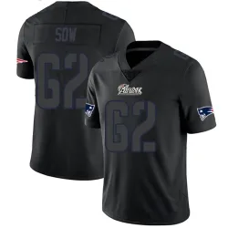 Men's Sidy Sow New England Patriots No.62 Limited Jersey - Black Impact