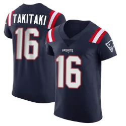 Men's Sione Takitaki New England Patriots No.16 Elite Team Color Vapor Untouchable Jersey - Navy