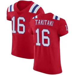 Men's Sione Takitaki New England Patriots No.16 Elite Vapor Untouchable Alternate Jersey - Red