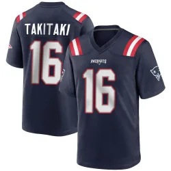 Men's Sione Takitaki New England Patriots No.16 Game Team Color Jersey - Navy Blue