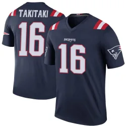 Men's Sione Takitaki New England Patriots No.16 Legend Color Rush Jersey - Navy