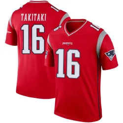 Men's Sione Takitaki New England Patriots No.16 Legend Inverted Jersey - Red