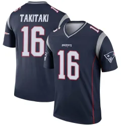 Men's Sione Takitaki New England Patriots No.16 Legend Jersey - Navy