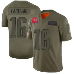 Men's Sione Takitaki New England Patriots No.16 Limited 2019 Salute to Service Jersey - Camo