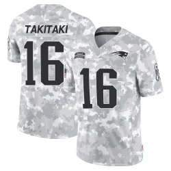 Men's Sione Takitaki New England Patriots No.16 Limited 2024 Salute to Service Jersey - Arctic Camo
