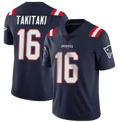 Men's Sione Takitaki New England Patriots No.16 Limited Team Color Vapor Untouchable Jersey - Navy