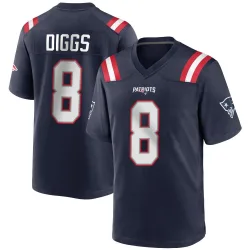 Men's Stefon Diggs New England Patriots No.8 Game Team Color Jersey - Navy Blue