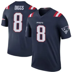 Men's Stefon Diggs New England Patriots No.8 Legend Color Rush Jersey - Navy