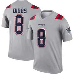 Men's Stefon Diggs New England Patriots No.8 Legend Inverted Jersey - Gray