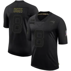 Men's Stefon Diggs New England Patriots No.8 Limited 2020 Salute To Service Jersey - Black