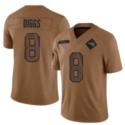 Men's Stefon Diggs New England Patriots No.8 Limited 2023 Salute To Service Jersey - Brown