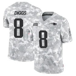 Men's Stefon Diggs New England Patriots No.8 Limited 2024 Salute to Service Jersey - Arctic Camo