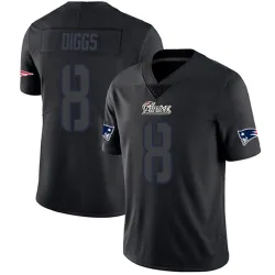 Men's Stefon Diggs New England Patriots No.8 Limited Jersey - Black Impact