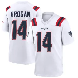 Men's Steve Grogan New England Patriots No.14 Game Jersey - White