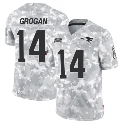 Men's Steve Grogan New England Patriots No.14 Limited 2024 Salute to Service Jersey - Arctic Camo