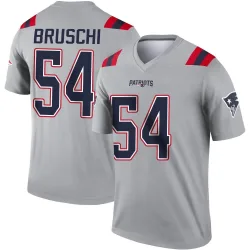 Men's Tedy Bruschi New England Patriots No.54 Legend Inverted Jersey - Gray