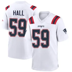 Men's Terez Hall New England Patriots No.59 Game Jersey - White