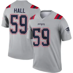 Men's Terez Hall New England Patriots No.59 Legend Inverted Jersey - Gray