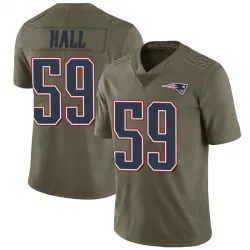 Men's Terez Hall New England Patriots No.59 Limited 2017 Salute to Service Jersey - Green