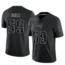 Men's Terez Hall New England Patriots No.59 Limited Reflective Jersey - Black