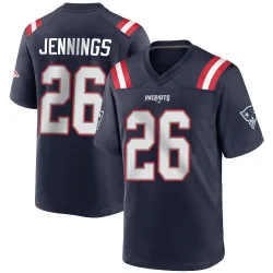 Men's Terrell Jennings New England Patriots No.26 Game Team Color Jersey - Navy Blue