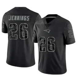 Men's Terrell Jennings New England Patriots No.26 Limited Reflective Jersey - Black