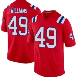 Men's Trayveon Williams New England Patriots No.49 Game Alternate Jersey - Red