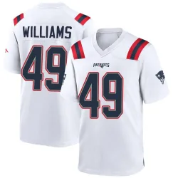 Men's Trayveon Williams New England Patriots No.49 Game Jersey - White