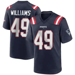 Men's Trayveon Williams New England Patriots No.49 Game Team Color Jersey - Navy Blue