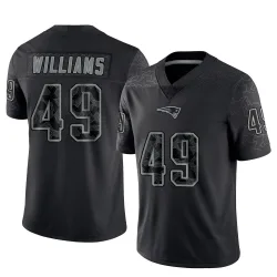 Men's Trayveon Williams New England Patriots No.49 Limited Reflective Jersey - Black