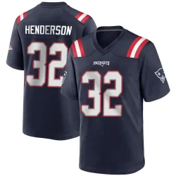 Men's TreVeyon Henderson New England Patriots No.32 Game Team Color Jersey - Navy Blue