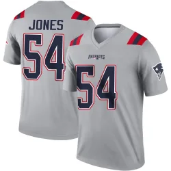 Men's Truman Jones New England Patriots No.54 Legend Inverted Jersey - Gray