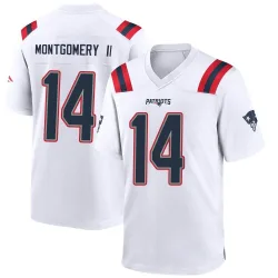 Men's Ty Montgomery II New England Patriots No.14 Game Jersey - White