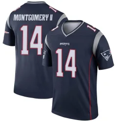 Men's Ty Montgomery II New England Patriots No.14 Legend Jersey - Navy