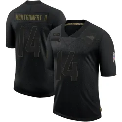 Men's Ty Montgomery II New England Patriots No.14 Limited 2020 Salute To Service Jersey - Black