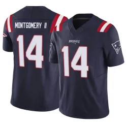 Men's Ty Montgomery II New England Patriots No.14 Limited Vapor F.U.S.E. Jersey - Navy