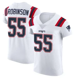 Men's Tyrese Robinson New England Patriots No.55 Elite Vapor Untouchable Jersey - White