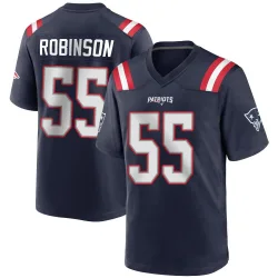 Men's Tyrese Robinson New England Patriots No.55 Game Team Color Jersey - Navy Blue