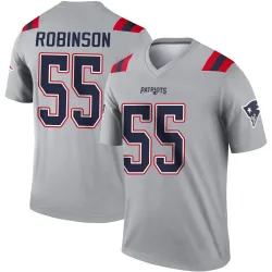 Men's Tyrese Robinson New England Patriots No.55 Legend Inverted Jersey - Gray